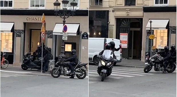 Parigi, rapina da film da Chanel: in quattro entrano armati e scappano in moto Video