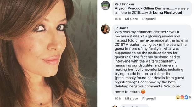 «Sesso in mare e avances a mia figlia su Facebook», Selvaggia Lucarelli denuncia i commenti cancellati dall'Hotel