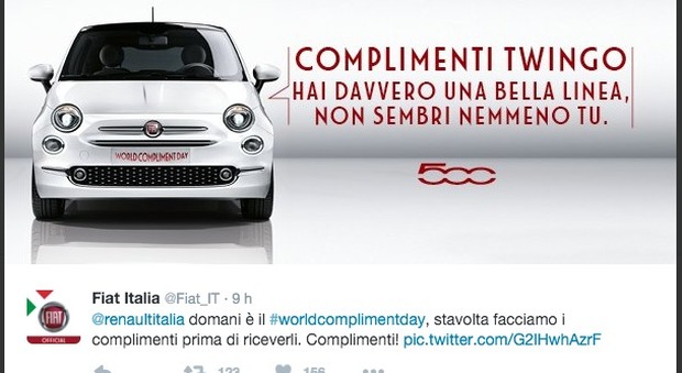 La Fiat 500 si "complimenta" con la Renault Twingo