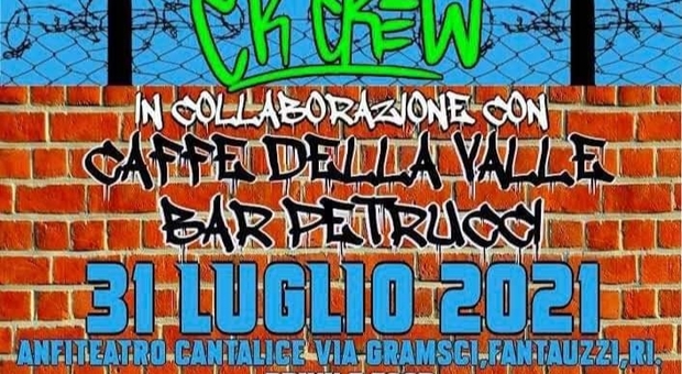 Tutto pronto per l'evento hip-hop al bivio di Cantalice: skate, graffiti e musica