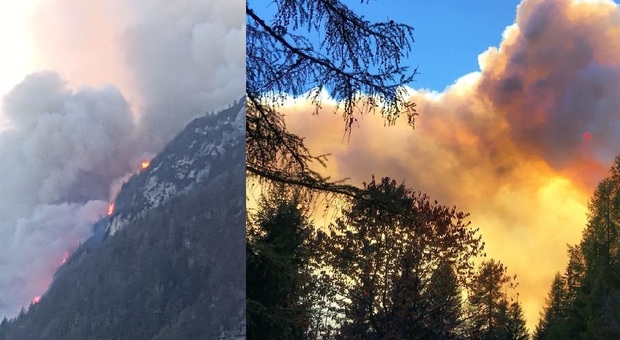 Il gigantesco incendio delle Pale di San Lucano