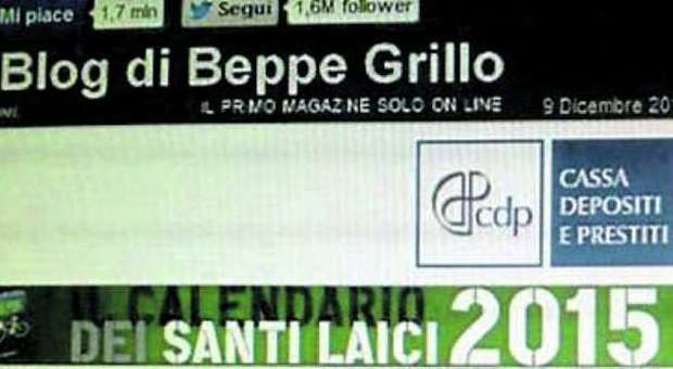 Cdp, Rai, Montepaschi: la pubblicità sul sito di Grillo