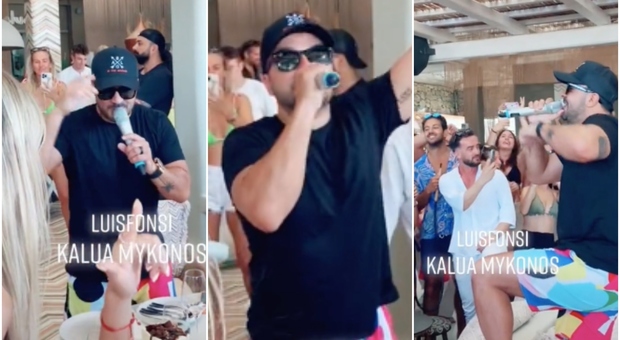 Luis Fonsi a pranzo nel ristorante a Mykonos, gli chiedono di cantare "Despacito" e lui si scantena: la scena è incredibile VIDEO