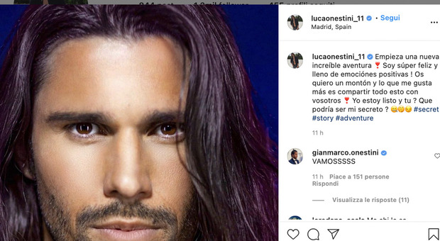 Su Instagram, Luca Onestini, comunica la sua nuova avventura in Spagna: Secret Story