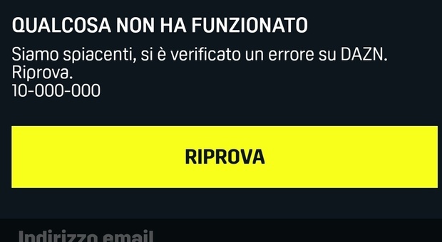 Dazn non funziona, problemi durante Lazio-Bologna: il messaggio di errore agli utenti