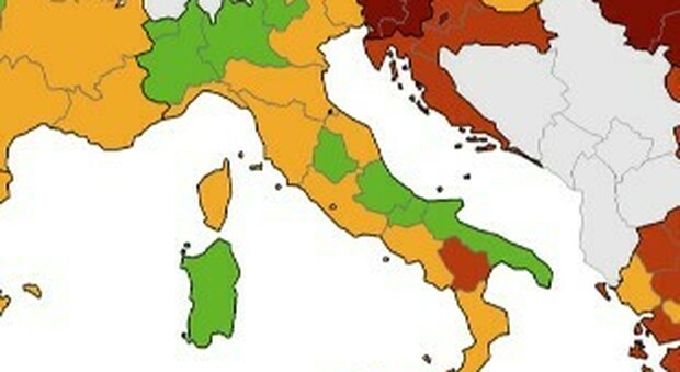 Basilicata in rosso, Calabria passa in giallo. La mappa Covid: «10 Regioni in verde»