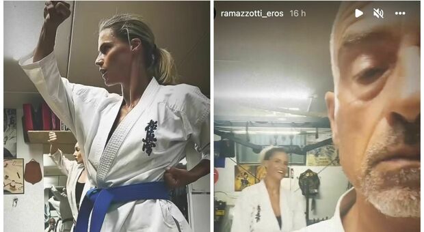 Eros Ramazzotti e Michelle Hunziker sempre più vicini: a lezioni di Karate insieme