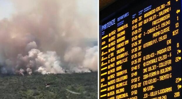 Incendio a Orvieto vicino ai binari: treni fermi con ritardi di due ore e Italia divisa in due