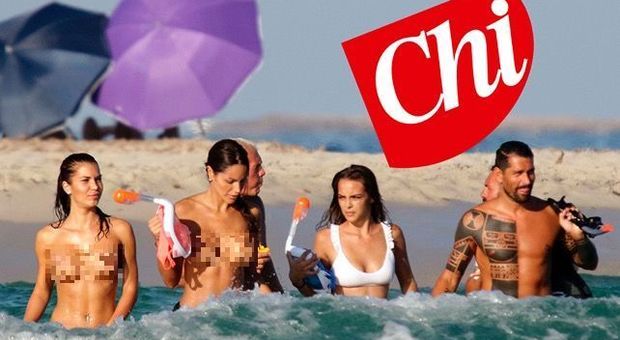 Borriello senza ingaggio si consola con tre ragazze a Ibiza: «Mi tengo in forma»
