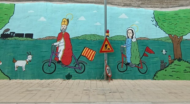 LeccePedala, Sant'Oronzo e Sant'Irene in bicicletta: oggi l'inaugurazione del murale