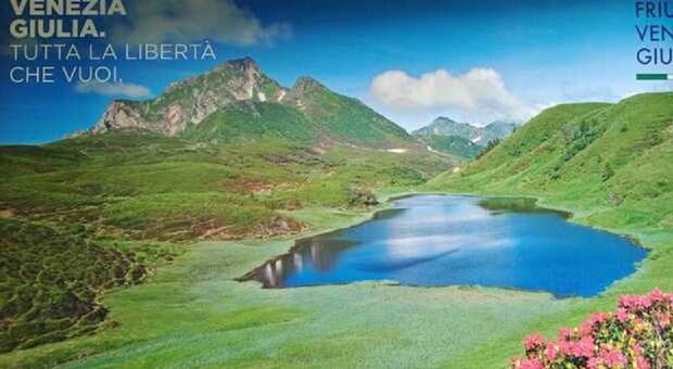Foto di un lago della Carinzia per lanciare il turismo in regione Friuli Venezia Giulia, è polemica
