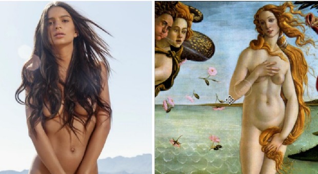 Emily Ratajkowski nuda manda i fan in tilt: sembra la Venere di Botticelli
