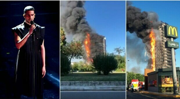 Mahmood tra i residenti del palazzo in fiamme a Milano: «Tra i primi a fuggire dal rogo»