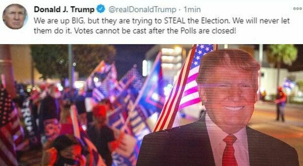 Elezioni Usa 2020, Trump: «Ci stanno rubando le elezioni». L'accusa censurata da Twitter