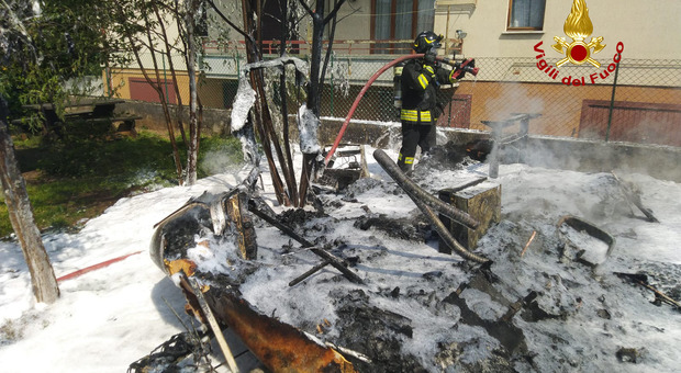 L'intervento di spegnimento dei vigili del fuoco L'intervento di spegnimento dei vigili del fuoco