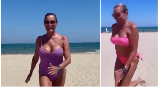 Simona Ventura incanta ancora in spiaggia: bikini da urlo a Rimini e pioggia di like FOTO