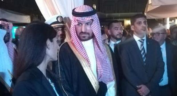 Il sindaco Raggi alla festa del princide saudita per l'anniversario della nascita del Regno