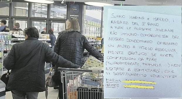 Porto San Giorgio, Marina e Matteo, gli angeli ai tempi del Coronavirus: «Anziani, al supermercato e in farmacia per voi ci andiamo noi, gratis»