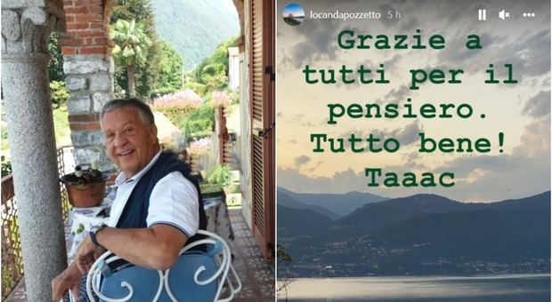 Renato Pozzetto scrive ai fan: «Tutto bene. Grazie per il pensiero. Taaac»