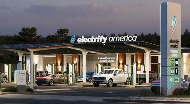 Una stazione di rifornimento per auto elettriche negli Usa
