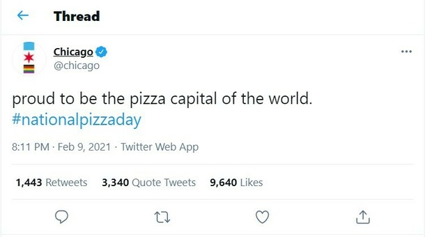 Stati Uniti, Chicago si dichiara «Capitale della pizza». La replica social: «...dopo Napoli»