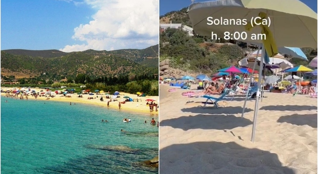 Sardegna, ombrelloni lasciati in spiaggia dalla sera prima per occupare il posto. Denuncia social: «Maleducati al mare»