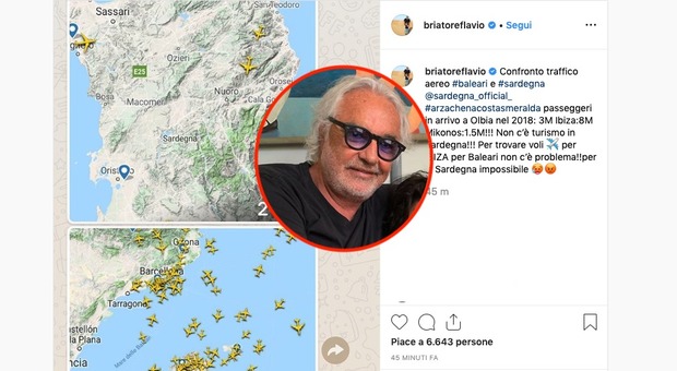 Flavio Briatore tuona: «Per Ibiza e Mykonos tantissimi aerei, per la Sardegna impossibile»
