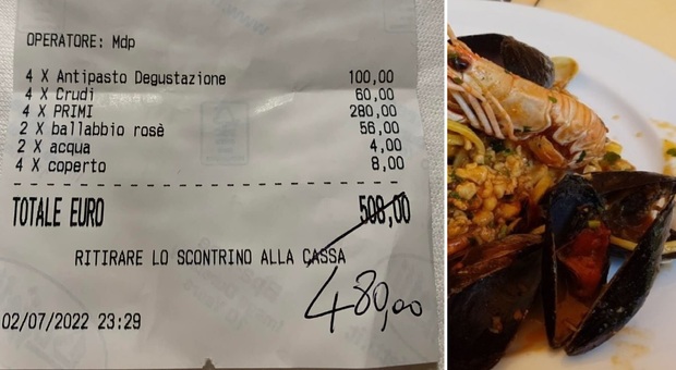 Quattro primi di pesce 280 euro: «Ma è lo Chalet di Briatore?»