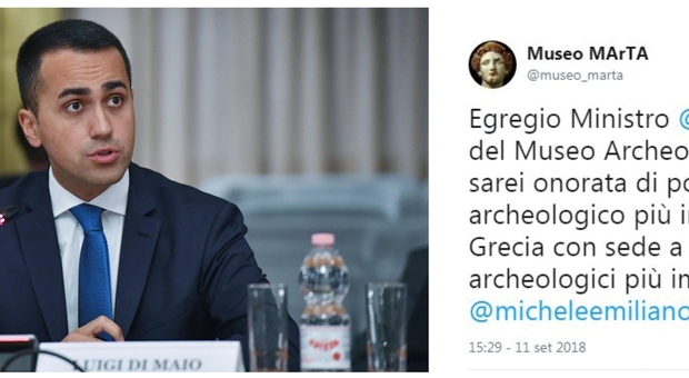 Di Maio: «Taranto non ha un museo archeologico». La direttrice del MarTa gli risponde su Twitter: «Noi fra i più importanti al mondo»