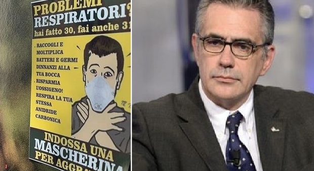 Mascherine e anidride carbonica, la bufala corre sul web (e sui manifesti). Pregliasco: «Follie» Mascherine e anidride carbonica, la bufala corre sul web (e sui manifesti). Pregliasco: «Follie»