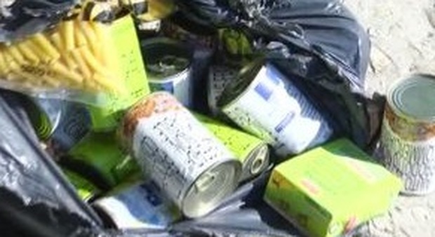 Fano, aiuti alimentari col marchio Ue nella spazzatura in mezzo ai cespugli Fano, aiuti alimentari col marchio Ue nella spazzatura in mezzo ai cespugli