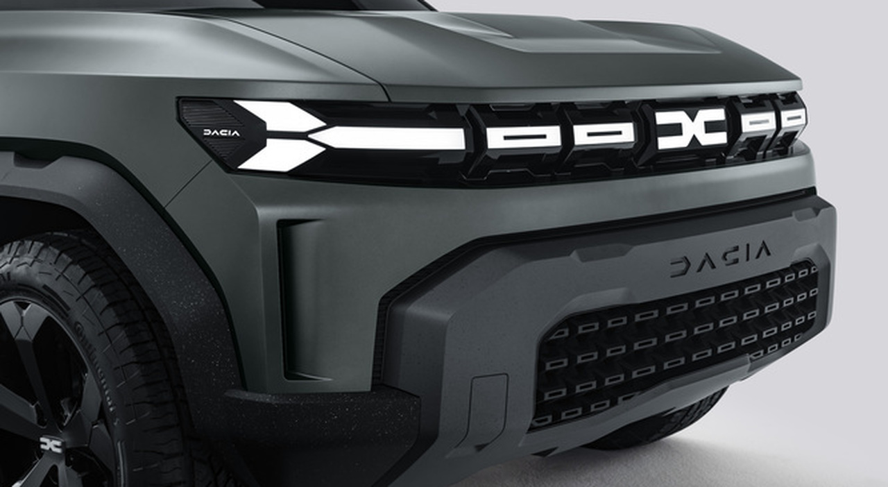Il futuristico frontale della Dacia Bigster concept, uno dei futuri modelli del marchio del Renault Group