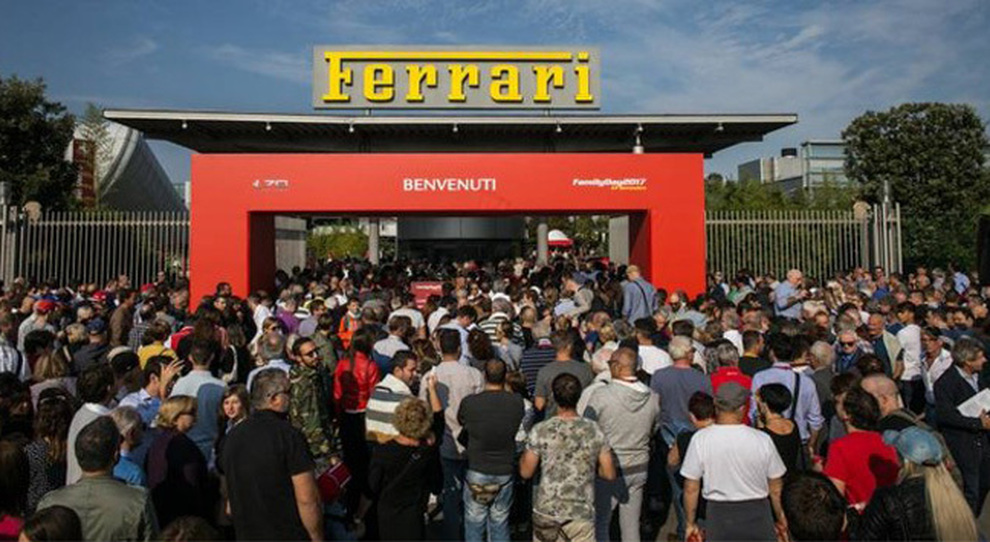 Un momento della festa a Maranello