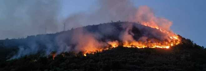 Dai Lattari a Cellole, è emergenza incendi: elicotteri in azione, 40 ettari a rischio