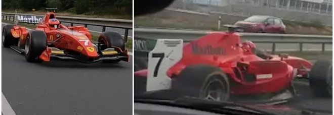 In autostrada con la Ferrari da Formula 1: seminata la polizia, la scena ripresa dagli automobilisti increduli VIDEO