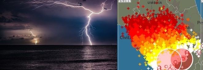 Temporale record: oltre 25mila fulmini in una notte tra Lazio, Abruzzo e Umbria