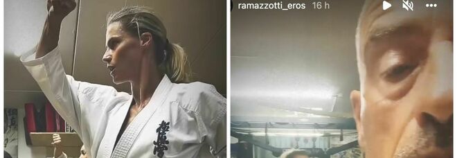 Eros Ramazzotti e Michelle Hunziker ormai fanno coppia fissa, ma solo per sport