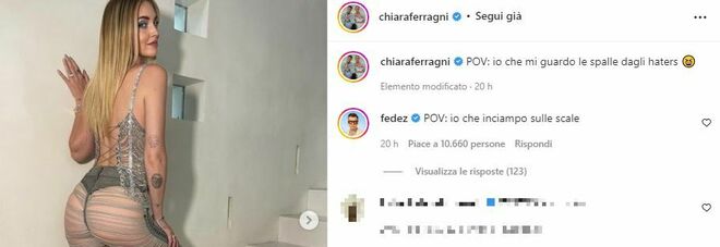 Chiara Ferragni e Fedez, lei provoca su Instagram con uno scatto hot: «Io che mi guardo le spalle dagli haters»