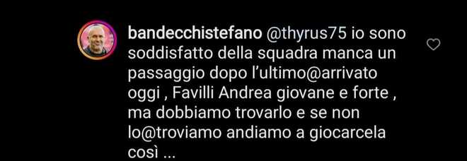Bandecchi su Instagram "spoilera" l'ultimo acquisto della Ternana: «Oggi è arrivato Andrea Favilli, giovane e forte...»