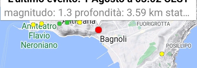 Campi Flegrei, scossa di terremoto con epicentro a Bagnoli