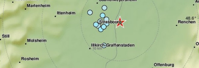 Terremoto vicino a Strasburgo, nuova scossa di magnitudo 3.3