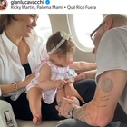 Gianluca Vacchi, jet privato con la figlia appena nata: «È il primo viaggio della nostra principessa» VIDEO