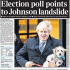 Il trionfo di Johnson sulle prime pagine dei quotidiani inglesi