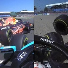 F1, Gp di Silverstone subito sospeso dopo il contatto tra Hamilton e Verstappen: l'olandese out e ko
