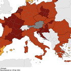 La mappa europea dell'Ecdc: quasi tutta Italia in rosso, Val d'Aosta in rosso scuro